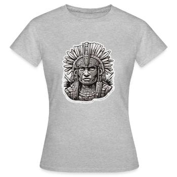 Maya / Haute Culture / Pérou / Calendrier Maya / Motif - T-shirt Femme - gris chiné - Devant - AI Model Female 172 dark (172cm)