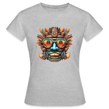 Maya / Haute Culture / Pérou / Calendrier Maya / Motif - T-shirt Femme - gris chiné - Devant - AI Model Female 172 dark (172cm)