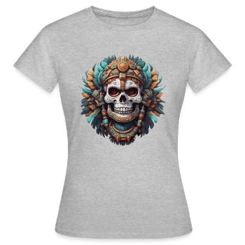 Maya / Haute Culture / Pérou / Calendrier Maya / Motif - T-shirt Femme - gris chiné - Devant - AI Model Female 172 dark (172cm)