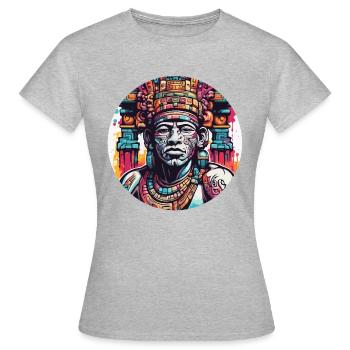 Maya / Haute Culture / Pérou / Calendrier Maya / Motif - T-shirt Femme - gris chiné - Devant - AI Model Female 172 dark (172cm)