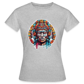 Maya / Haute Culture / Pérou / Calendrier Maya / Motif - T-shirt Femme - gris chiné - Devant - AI Model Female 172 dark (172cm)
