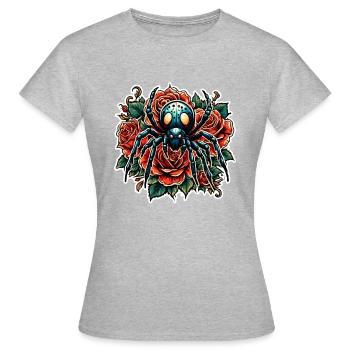 Araignée / chenille effrayante / insecte / animal / toile d'araignée - T-shirt Femme - gris chiné - Devant - AI Model Female 172 dark (172cm)