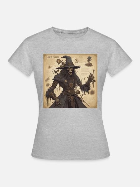 Hexenhandbuch / Zauberbuch / Halloween / Herbst - Frauen T-Shirt - Grau meliert
