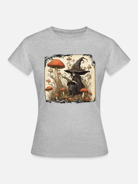 Hexenhandbuch / Zauberbuch / Halloween / Herbst - Frauen T-Shirt - Grau meliert