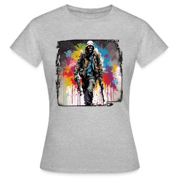 Apocalypse / Apocalypse / Destruction / Anarchie - T-shirt Femme - gris chiné - Devant - AI Model Female 172 dark (172cm)