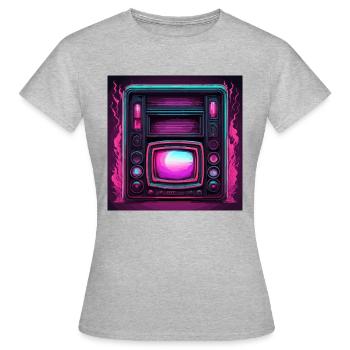 TV / Television / Analogue / Tube TV / Retro - Women's T-Shirt - heather grey - Front - AI Model Female 172 dark (172cm)