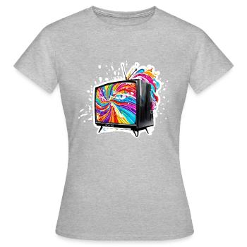 TV / Television / Analogue / Tube TV / Retro - Women's T-Shirt - heather grey - Front - AI Model Female 172 dark (172cm)