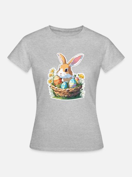 Osterhase / Ostern / Eier / Feiertage / Osterfest - Frauen T-Shirt - Grau meliert