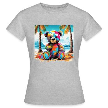 Ours en peluche / Peluche / Animal en peluche / Idée cadeau - T-shirt Femme - gris chiné - Devant - AI Model Female 172 dark (172cm)