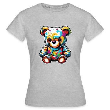 Teddybär / Kuscheltier / Stofftier / Geschenkidee - Frauen T-Shirt - Grau meliert - Vorne - AI Model Female 172 dark (172cm)