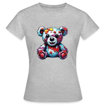 Ours en peluche / Peluche / Animal en peluche / Idée cadeau - T-shirt Femme - gris chiné - Devant - AI Model Female 172 dark (172cm)