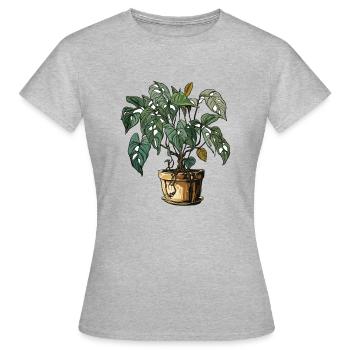 Houseplant / Potted Plant / Decoration / Pot - Women's T-Shirt - heather grey - Front - AI Model Female 172 dark (172cm)