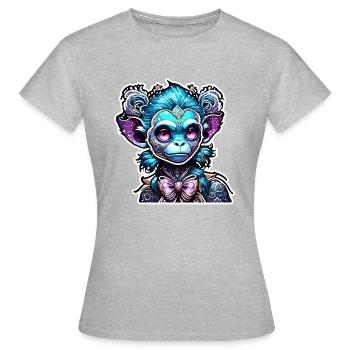 Cute Monkey / Monkey Girl / Cute / Hair Bow - Women's T-Shirt - heather grey - Front - AI Model Female 172 dark (172cm)