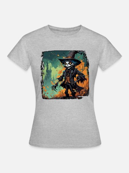 Vogelscheuche / Erntehelfer / Maisfeld / Feld - Frauen T-Shirt - Grau meliert