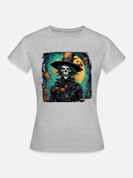 Vogelscheuche / Erntehelfer / Maisfeld / Feld - Frauen T-Shirt - Grau meliert