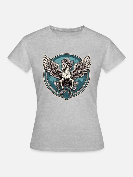 Pegasus / Flügel /griechisch / Fantasie - Frauen T-Shirt - Grau meliert
