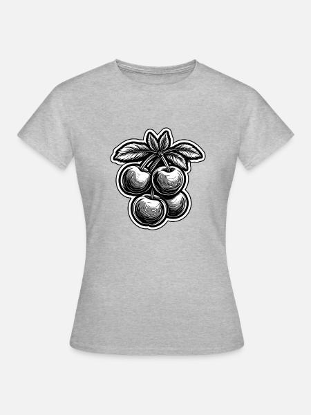 Lebensmittel / Obst / Markt / Vitamine / Design - Frauen T-Shirt - Grau meliert