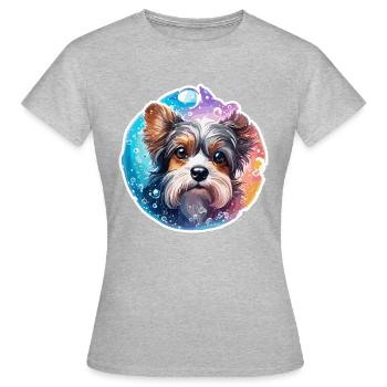Animal in Soap Bubble / Childlike / Cute / Dog - Women's T-Shirt - heather grey - Front - AI Model Female 172 dark (172cm)
