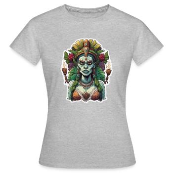 Tiki / Hawaï / Tropical / Île / Culture / Logo - T-shirt Femme - gris chiné - Devant - AI Model Female 172 dark (172cm)