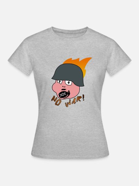 Helmut! - no war - Frauen T-Shirt - Grau meliert