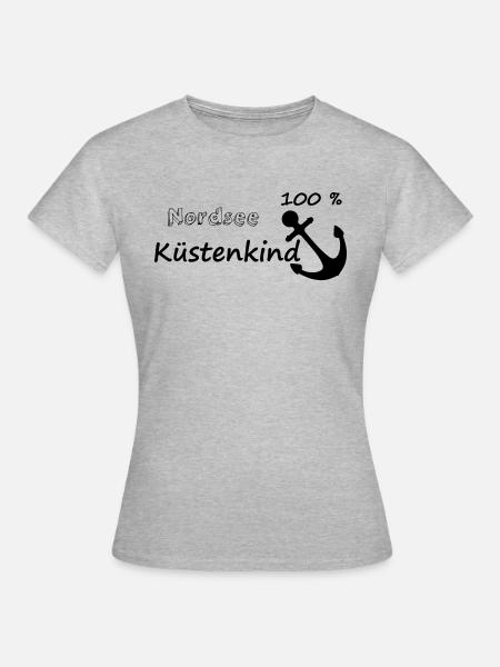 100 % Nordsee Küstenkind - Frauen T-Shirt - Grau meliert