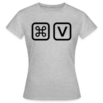 Paste - Vater Sohn Shirt - Frauen T-Shirt - Grau meliert - Vorne - AI Model Female 172 dark (172cm)