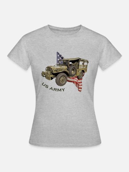 US Army Car - Frauen T-Shirt - Grau meliert