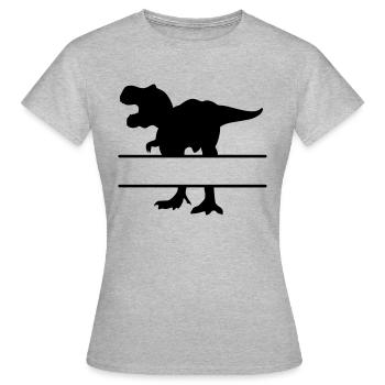 Dinosaure - propre texte, nom propre, T Rex - T-shirt Femme - gris chiné - Devant - AI Model Female 172 dark (172cm)