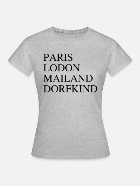 Dorfkind - Frauen T-Shirt - Grau meliert