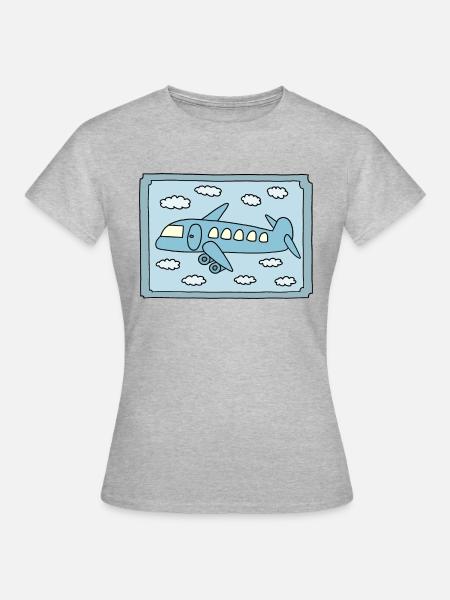 Flugzeug Design - Frauen T-Shirt - Grau meliert