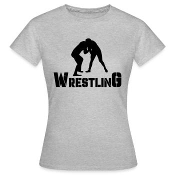Wrestling - Frauen T-Shirt - Grau meliert - Vorne - AI Model Female 172 dark (172cm)