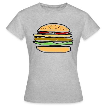 Burger - T-shirt Femme - gris chiné - Devant - AI Model Female 172 dark (172cm)