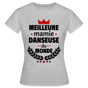 Meilleure mamie danseuse du monde, danse, noël - T-shirt Femme - gris chiné - Devant - AI Model Female 172 dark (172cm)