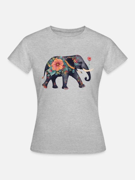 Elephant - Frauen T-Shirt - Grau meliert