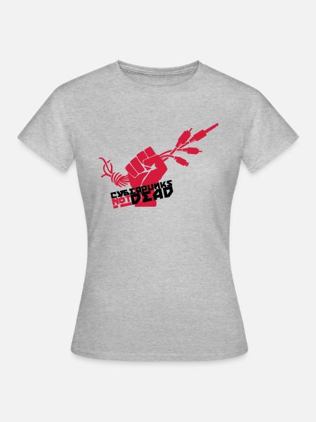 Cyberpunks not dead - Frauen T-Shirt - Grau meliert
