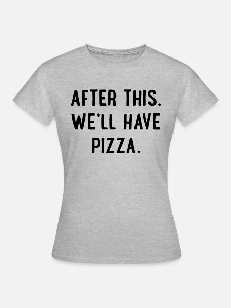 pizza - Frauen T-Shirt - Grau meliert