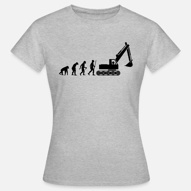 Bagger Evolution - Frauen T-Shirt - Grau meliert