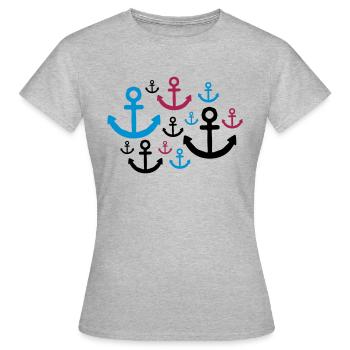 modèle ancre beaucoup bateau bateau de tatouage me nager - T-shirt Femme - gris chiné - Devant - AI Model Female 172 dark (172cm)