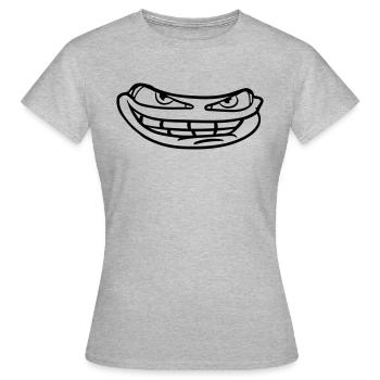 visage tête mal meme sourire drôle comique comique - T-shirt Femme - gris chiné - Devant - AI Model Female 172 dark (172cm)