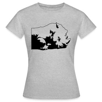 Rhino - Frauen T-Shirt - Grau meliert - Vorne - AI Model Female 172 dark (172cm)