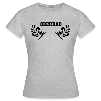 OBERRAD - Frankfurt Stadtteil Shirt - Frauen T-Shirt - Grau meliert - Vorne - AI Model Female 172 dark (172cm)