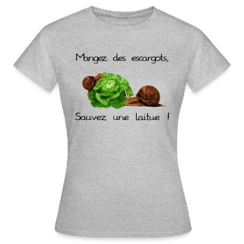 Snails - Frauen T-Shirt - Grau meliert - Vorne - AI Model Female 172 dark (172cm)