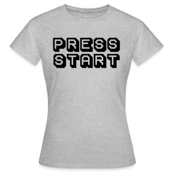 Press Start Arcade Pixelart Design - T-shirt Femme - gris chiné - Devant - AI Model Female 172 dark (172cm)