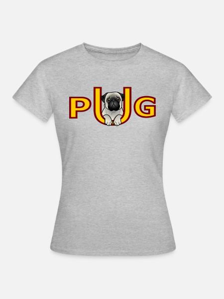 Mops - Mops - Frauen T-Shirt - Grau meliert
