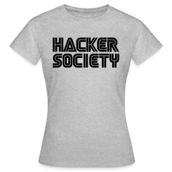Hackers Society - Women's T-Shirt - heather grey - Front - AI Model Female 172 dark (172cm)