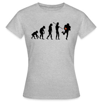 evolution football - Frauen T-Shirt - Grau meliert - Vorne - AI Model Female 172 dark (172cm)
