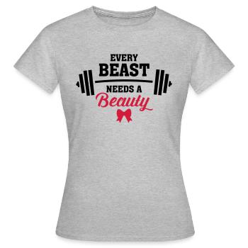 Beauty - Beast (Part 2) - T-shirt Femme - gris chiné - Devant - AI Model Female 172 dark (172cm)