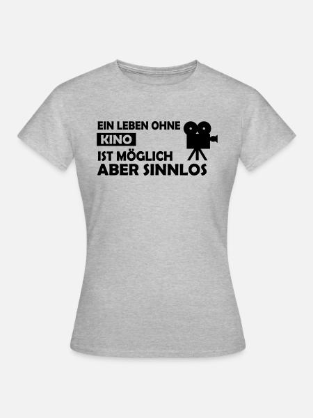 ein leben ohne kino - Frauen T-Shirt - Grau meliert