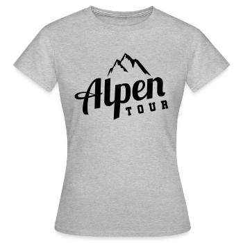 alpen tour - Frauen T-Shirt - Grau meliert - Vorne - AI Model Female 172 dark (172cm)