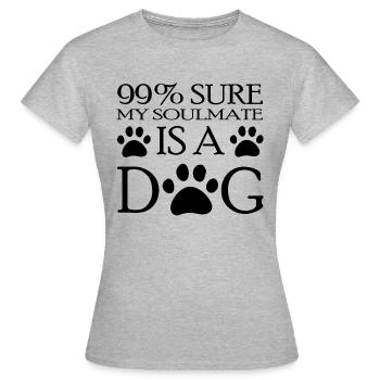 Chien chien - T-shirt Femme - gris chiné - Devant - AI Model Female 172 dark (172cm)